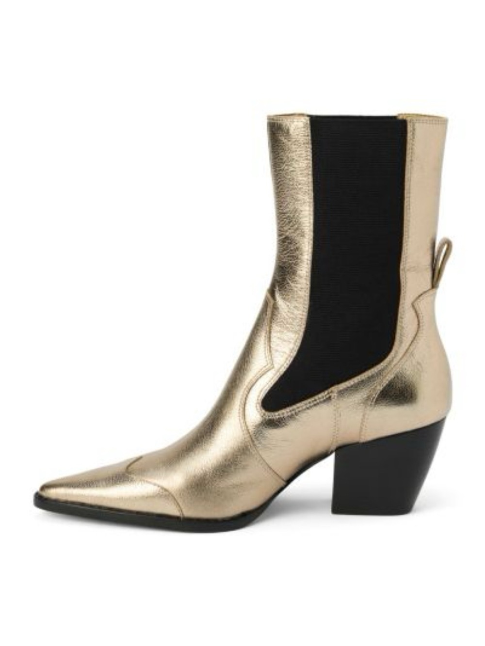 Matisse Gold Crinkle Chelsea Boots
